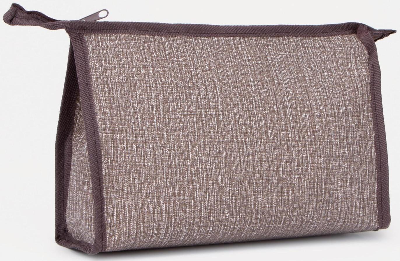 Набор косметичек 2 в 1 на молниях, цвет коричневый