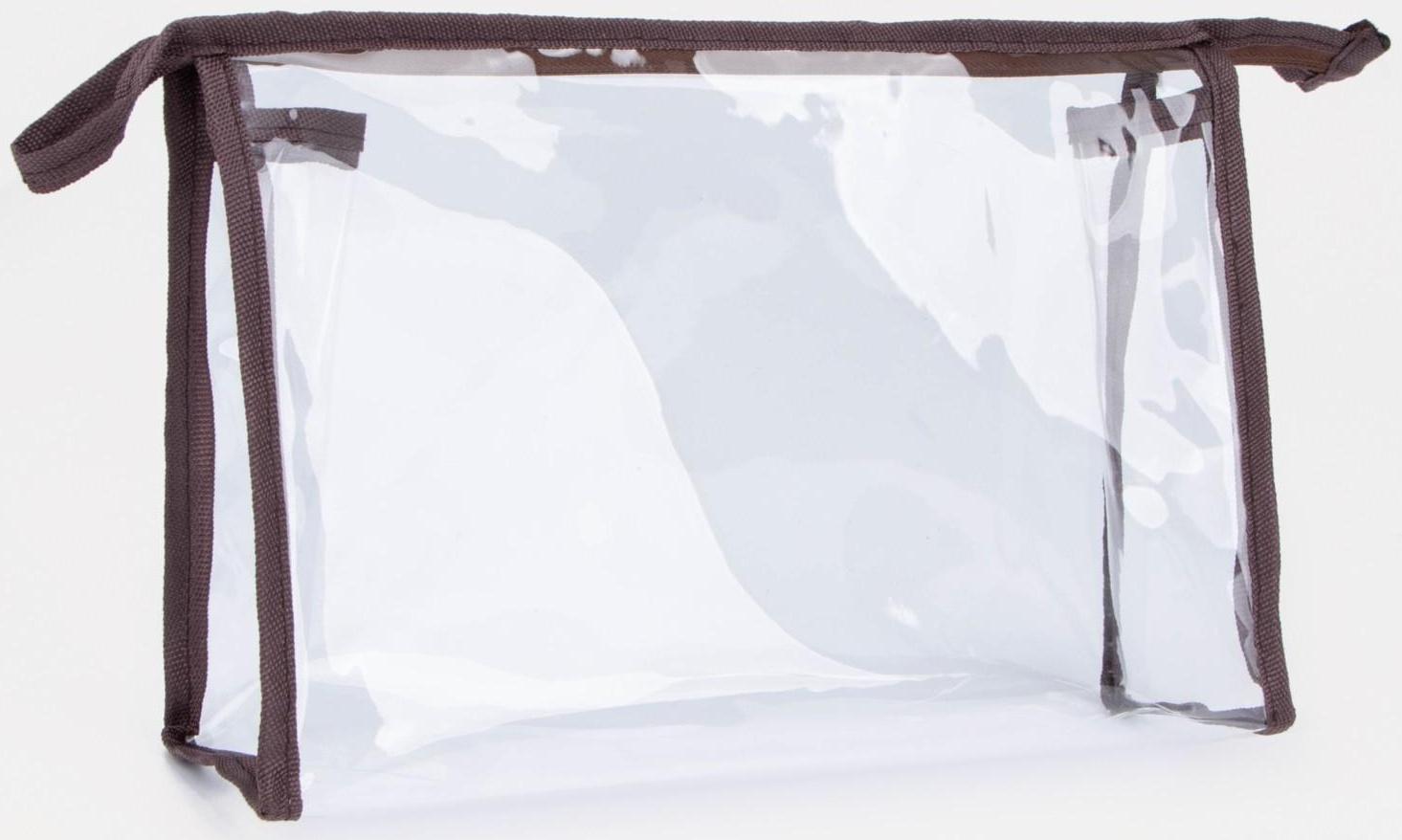 Набор косметичек 2 в 1 на молниях, цвет коричневый