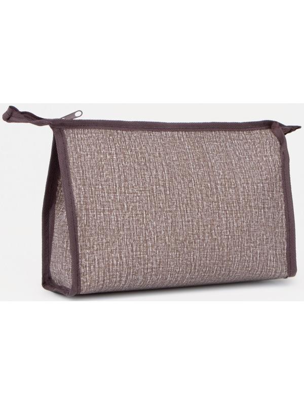 Набор косметичек 2 в 1 на молниях, цвет коричневый