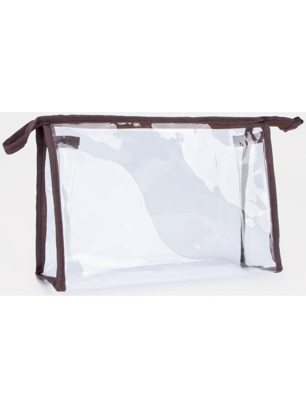 Набор косметичек 2 в 1 на молниях, цвет коричневый