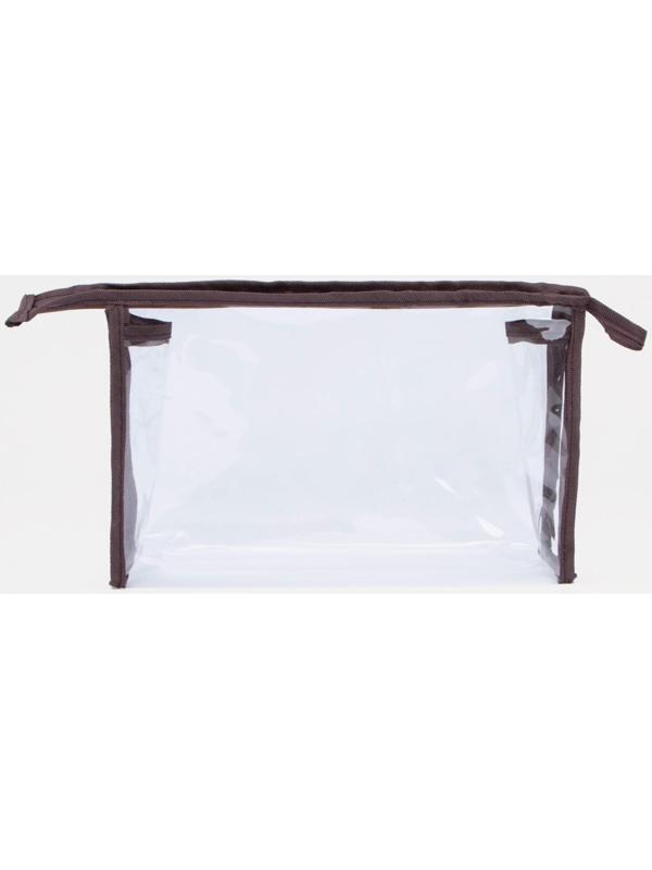 Набор косметичек 2 в 1 на молниях, цвет коричневый