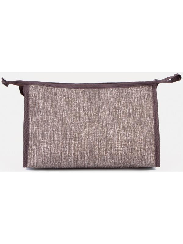 Набор косметичек 2 в 1 на молниях, цвет коричневый