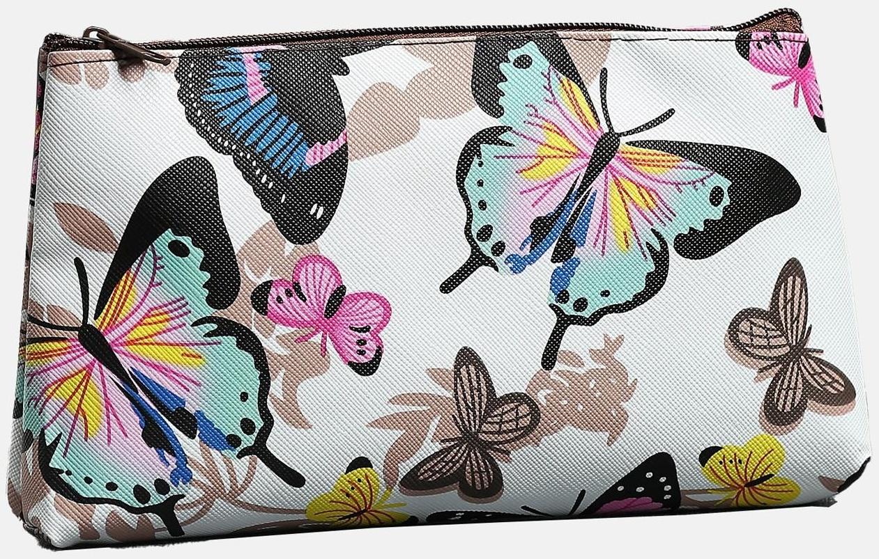 Косметичка на молнии, цвет белый