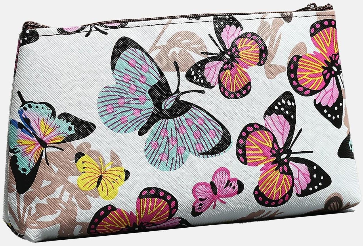 Косметичка на молнии, цвет белый