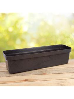 Ящик балконный для цветов «Эко», 60 см, цвет темный гранит