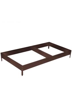 Грядка оцинкованная, 390 × 100 × 15 см, коричневая, Greengo