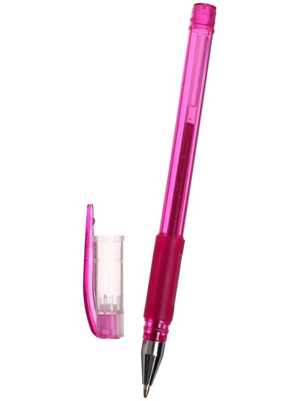 Набор гелевых ручек, 6 цветов, с блёстками, в блистере на кнопке