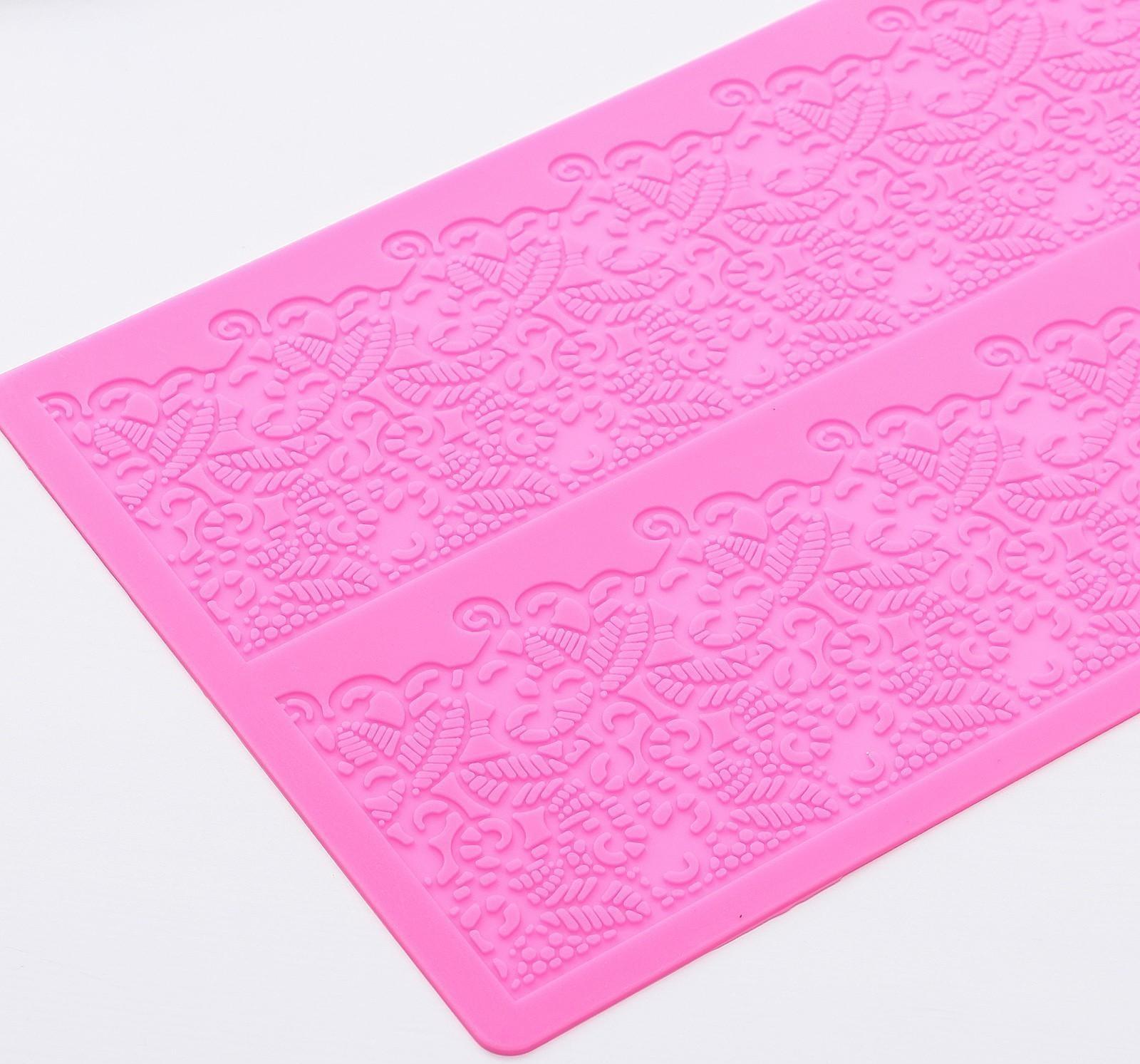 Силиконовый коврик для айсинга Доляна «Природная красота», 2 полосы, 39,5×19,5 см, цвет фиолетовый