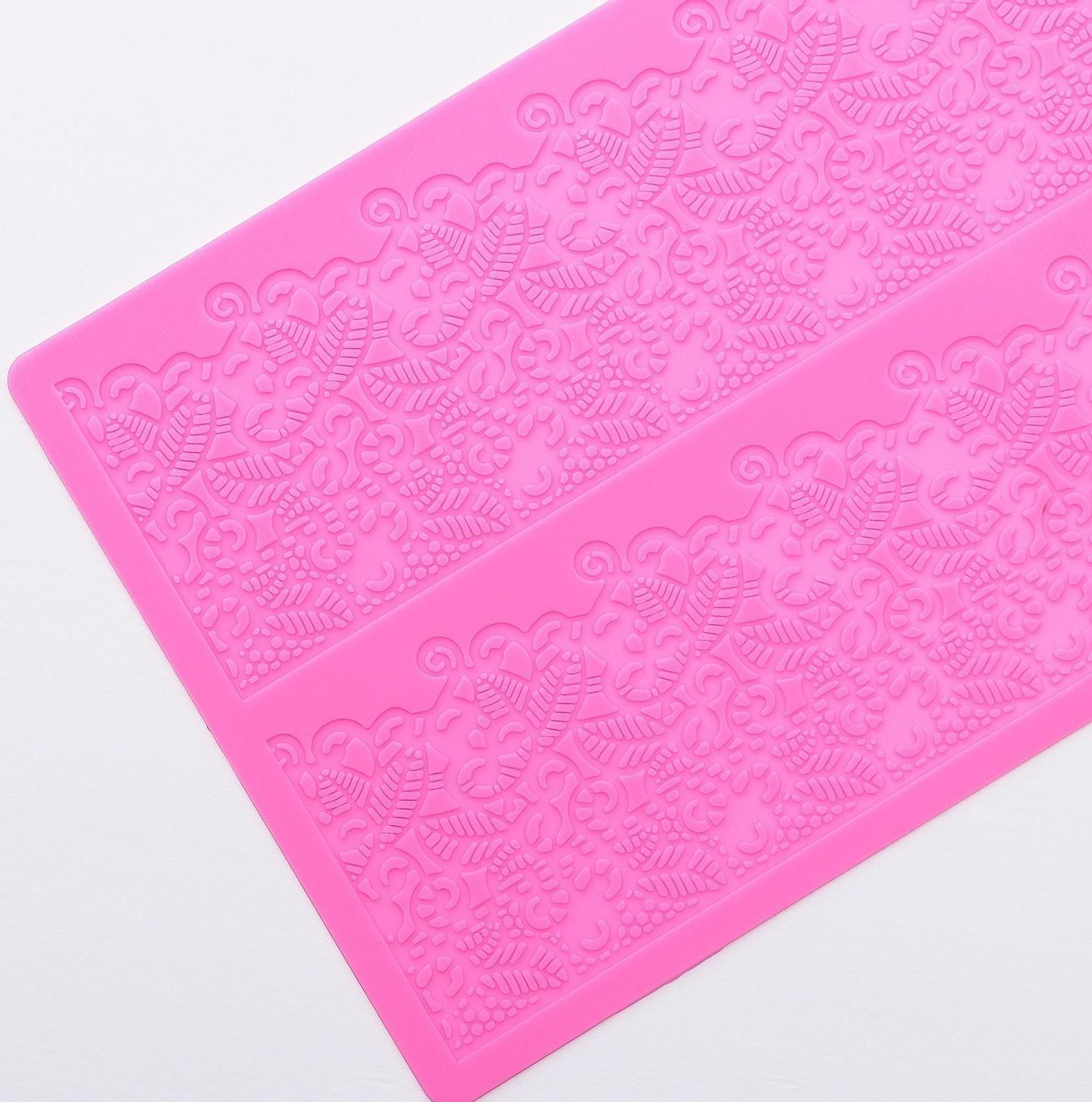 Силиконовый коврик для айсинга Доляна «Природная красота», 2 полосы, 39,5×19,5 см, цвет фиолетовый