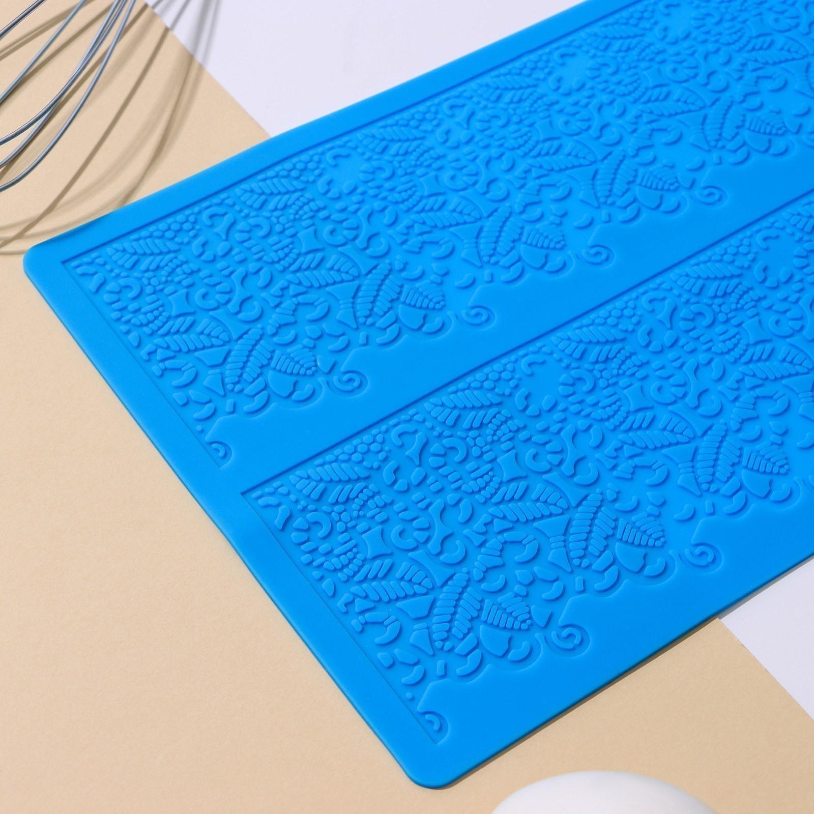 Силиконовый коврик для айсинга Доляна «Природная красота», 2 полосы, 39,5×19,5 см, цвет фиолетовый