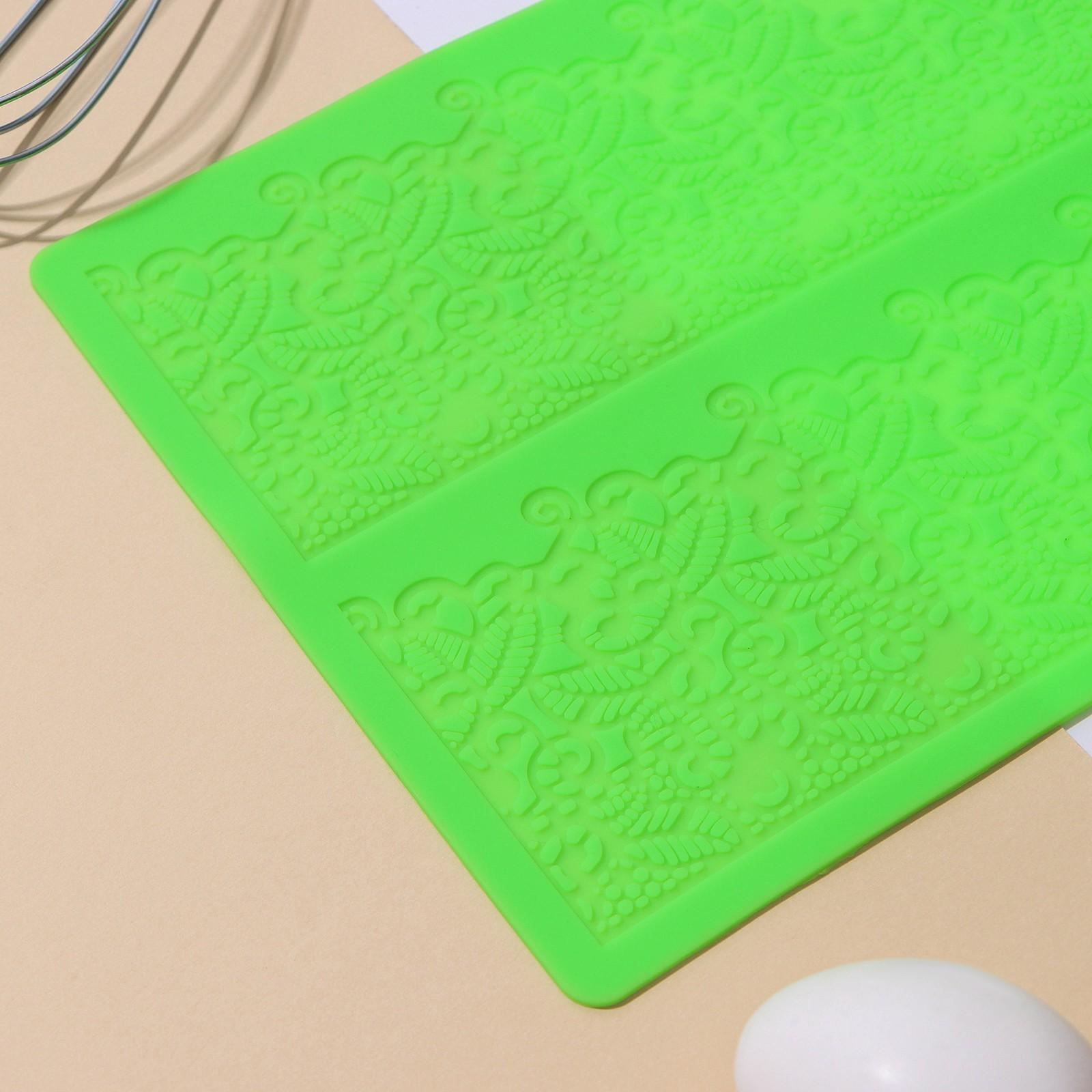 Силиконовый коврик для айсинга Доляна «Природная красота», 2 полосы, 39,5×19,5 см, цвет фиолетовый