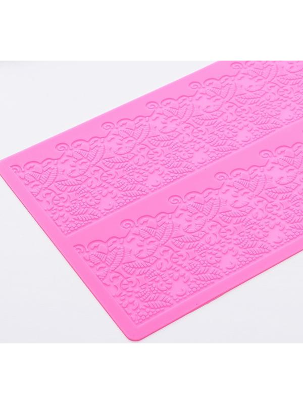 Силиконовый коврик для айсинга Доляна «Природная красота», 2 полосы, 39,5×19,5 см, цвет фиолетовый