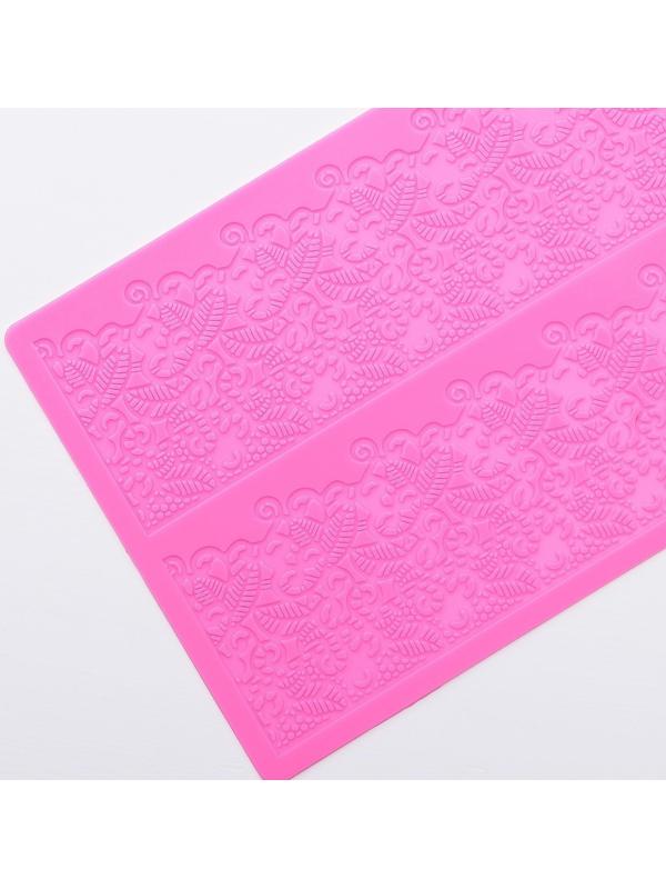 Силиконовый коврик для айсинга Доляна «Природная красота», 2 полосы, 39,5×19,5 см, цвет фиолетовый