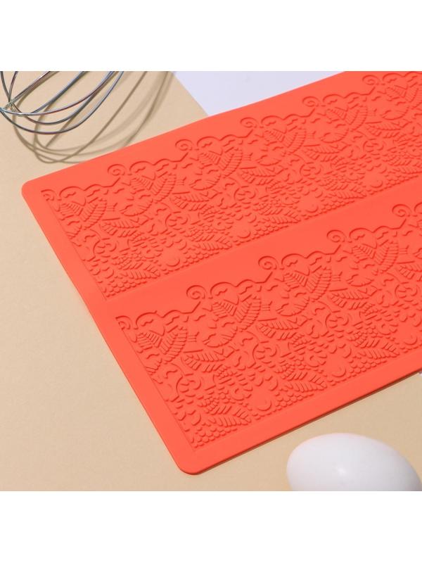 Силиконовый коврик для айсинга Доляна «Природная красота», 2 полосы, 39,5×19,5 см, цвет фиолетовый