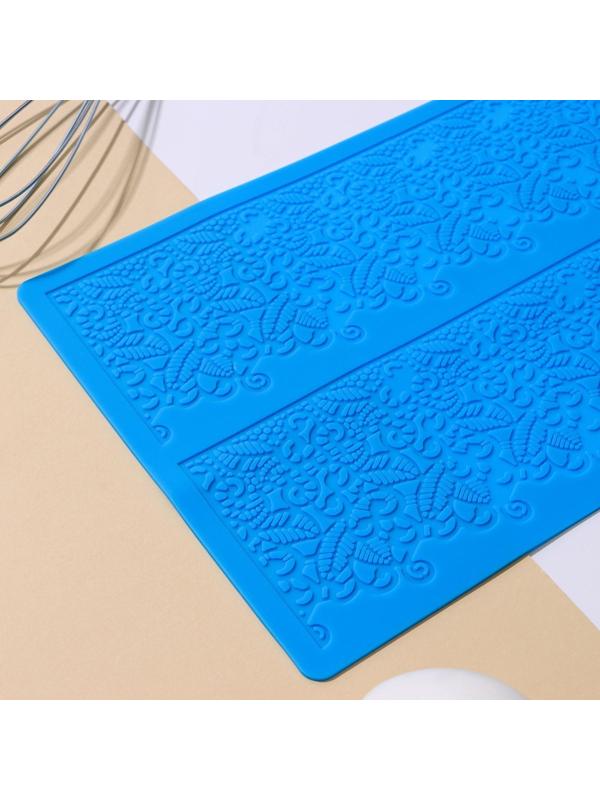 Силиконовый коврик для айсинга Доляна «Природная красота», 2 полосы, 39,5×19,5 см, цвет фиолетовый