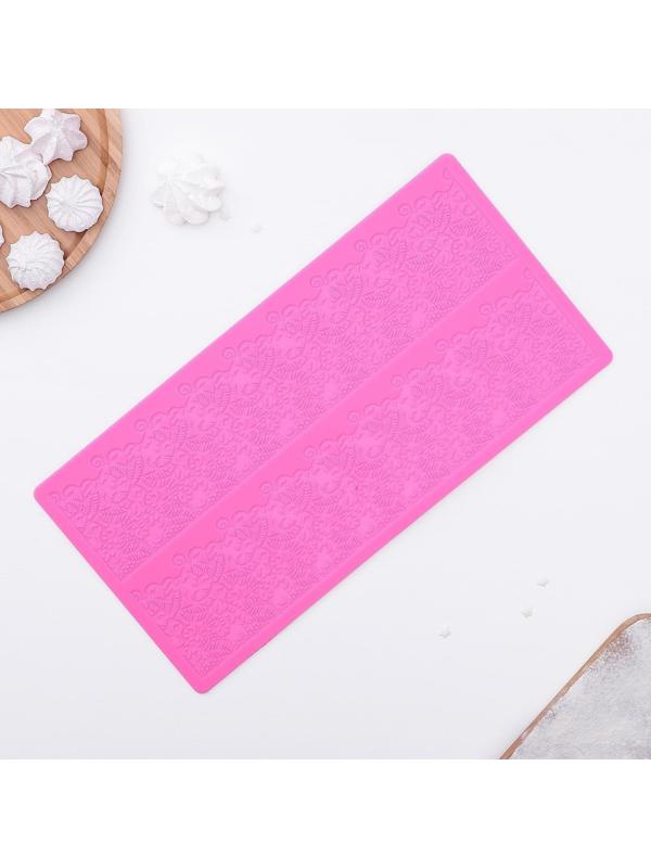 Силиконовый коврик для айсинга Доляна «Природная красота», 2 полосы, 39,5×19,5 см, цвет фиолетовый