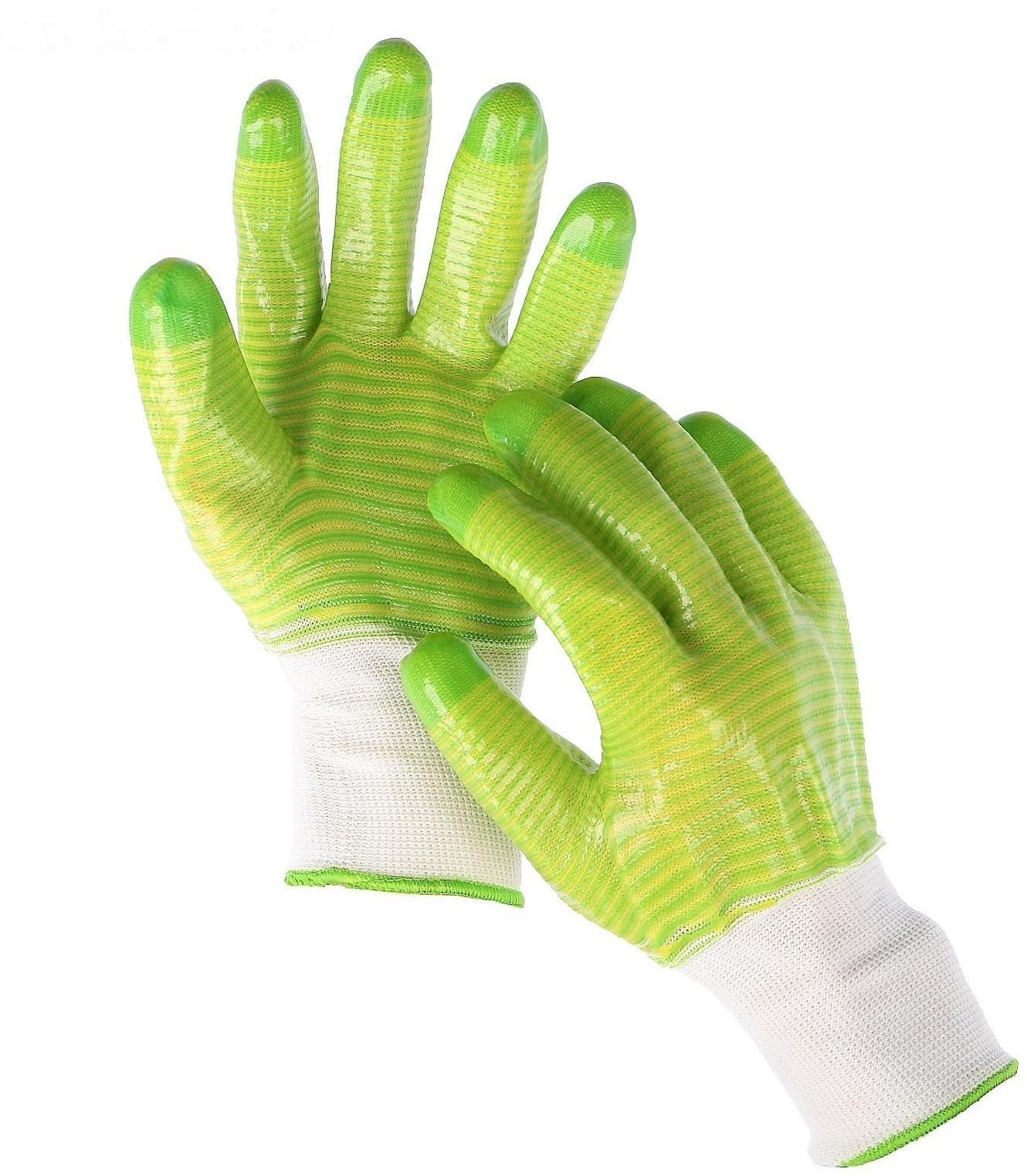 Перчатки нейлоновые, с ПВХ пропиткой, размер 9, Greengo