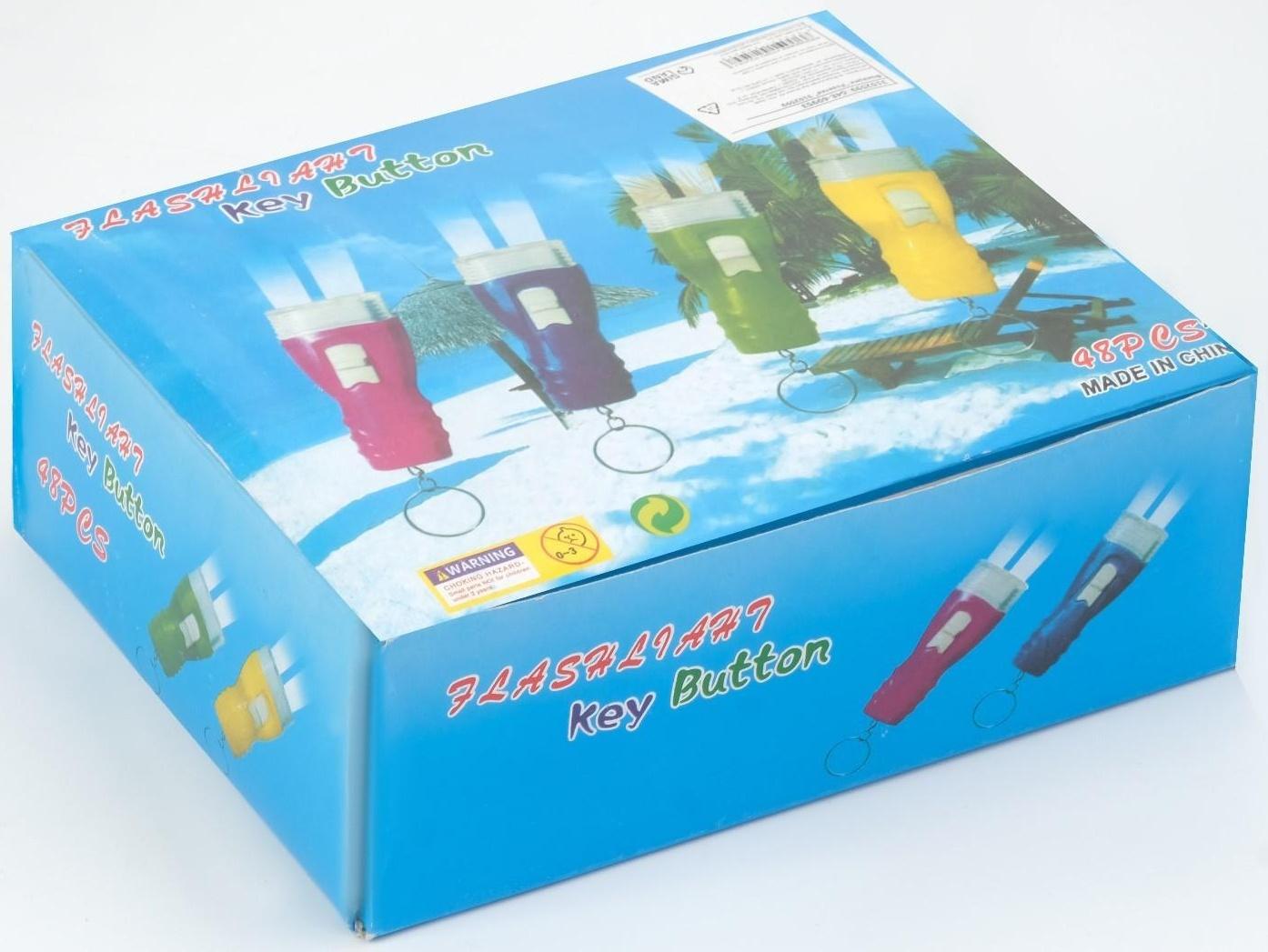 Фонарь-брелок, 1 LED, двойной рассеиватель, 1.5 х 3 х 7.2 см, микс