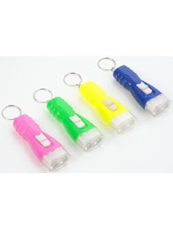 Фонарь-брелок, 1 LED, двойной рассеиватель, 1.5 х 3 х 7.2 см, микс
