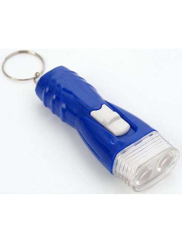 Фонарь-брелок, 1 LED, двойной рассеиватель, 1.5 х 3 х 7.2 см, микс