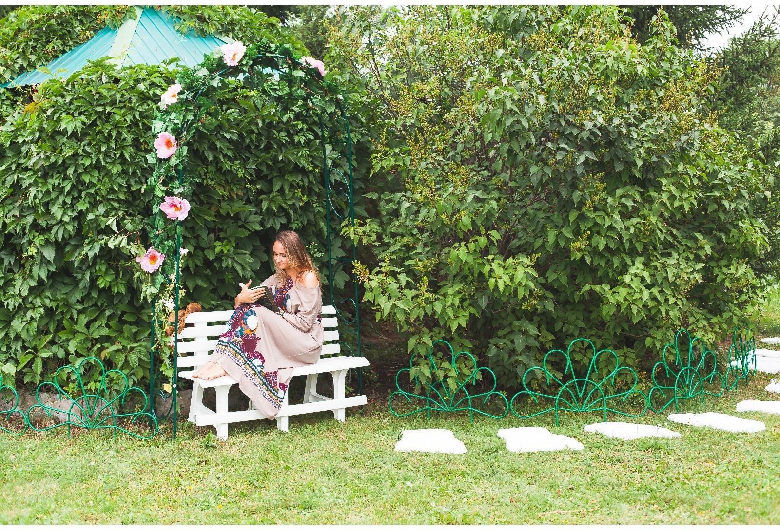 Арка садовая, разборная, 250 × 120 × 30 см, металл, зелёная, «Узор-1»