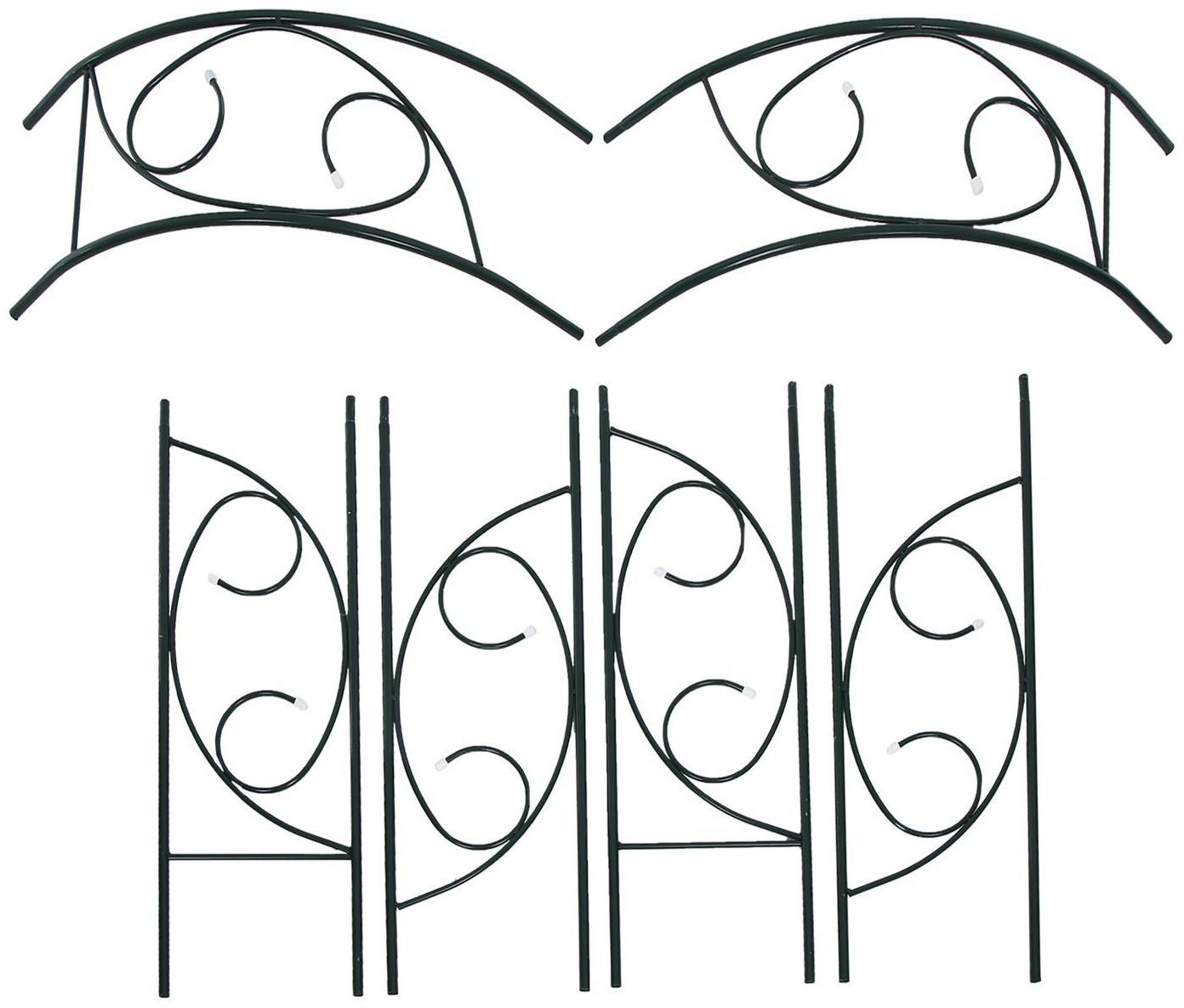 Арка садовая, разборная, 250 × 120 × 30 см, металл, зелёная, «Узор-1»