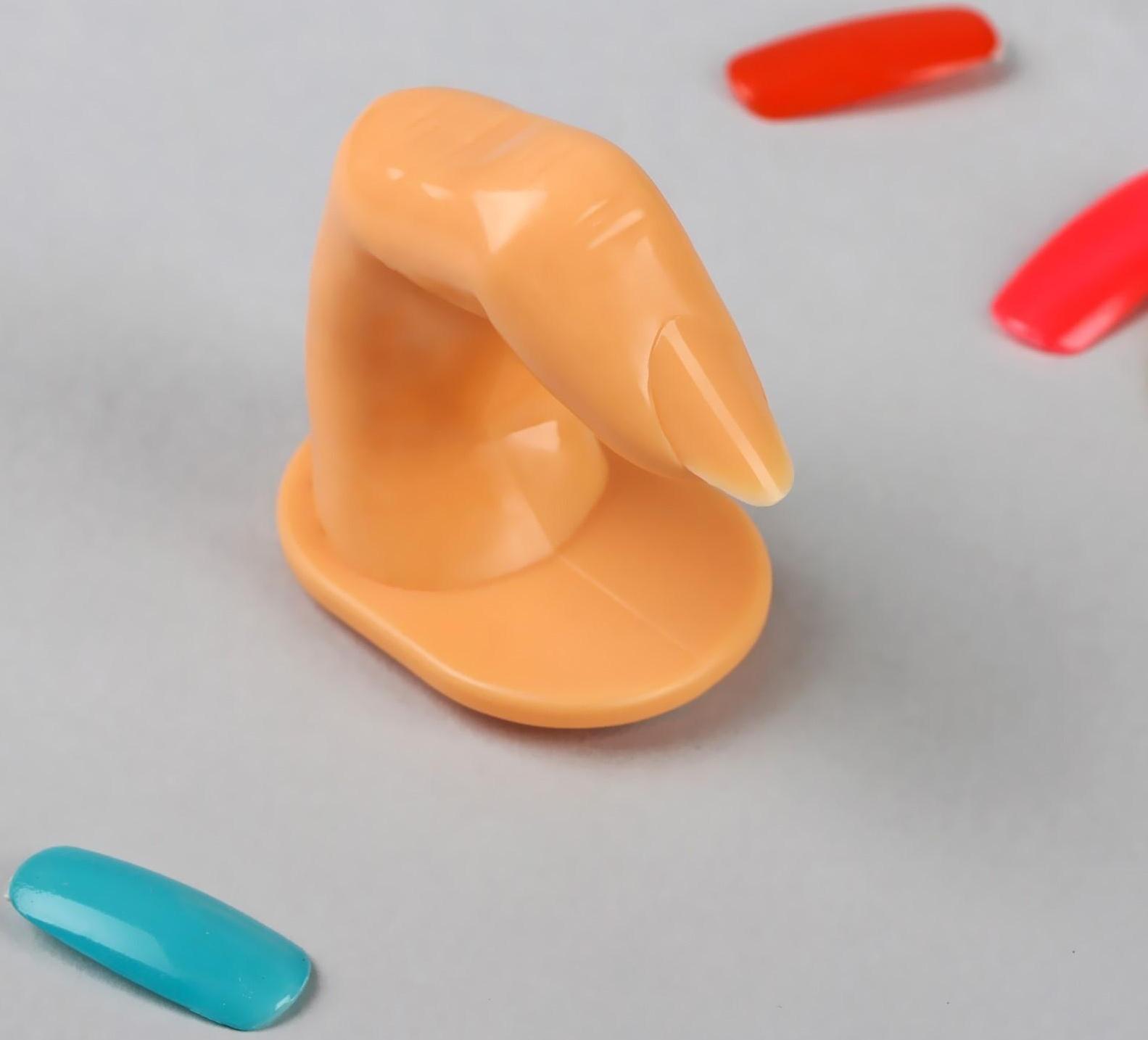 Палец тренировочный для маникюра, на клеевой основе, цвет бежевый