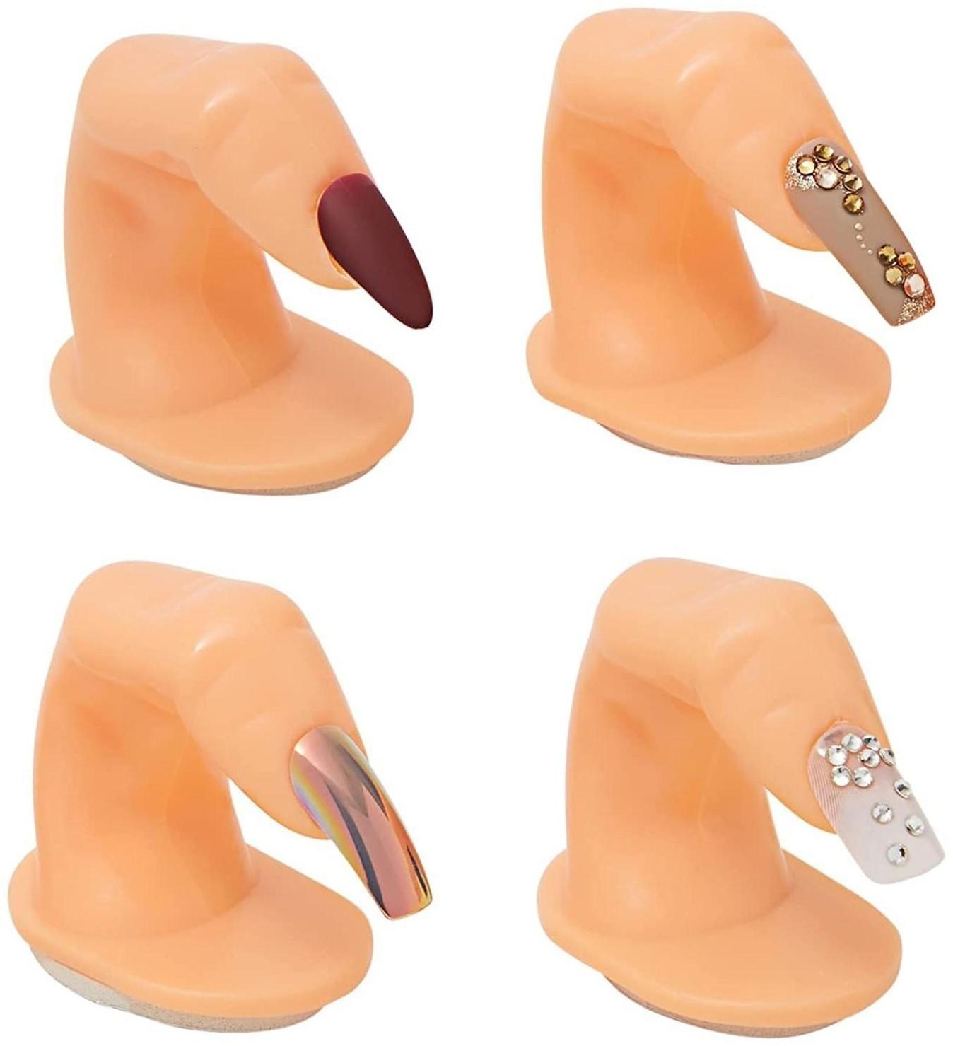 Палец тренировочный для маникюра, на клеевой основе, цвет бежевый