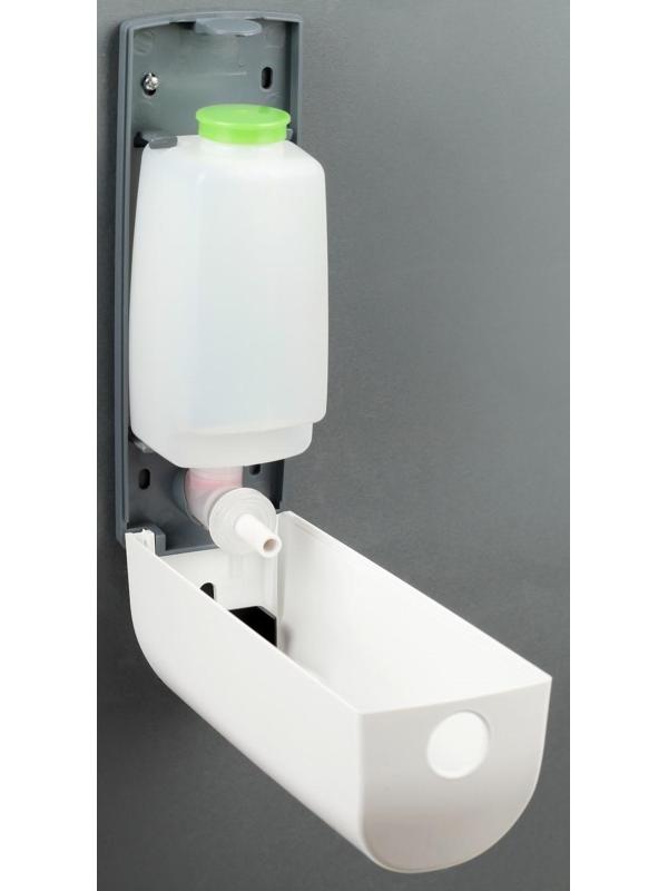 Диспенсер для антисептика/жидкого мыла механический 370 мл, пластик, цвет белый