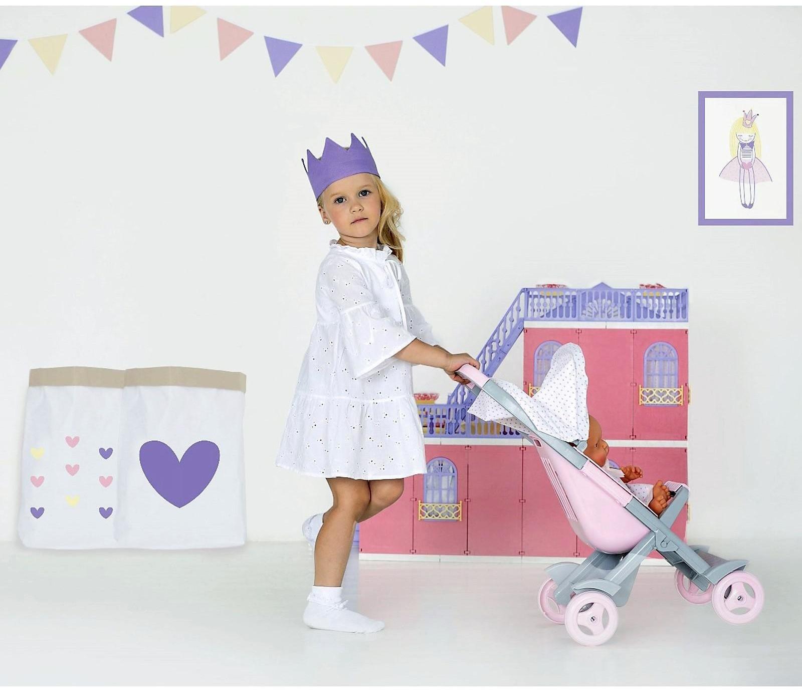 Коляска прогулочная для пупса, малая, цвета МИКС