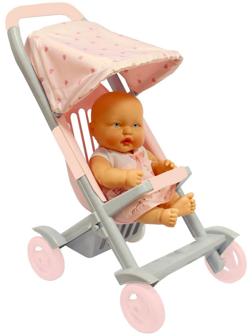 Коляска прогулочная для пупса, малая, цвета МИКС