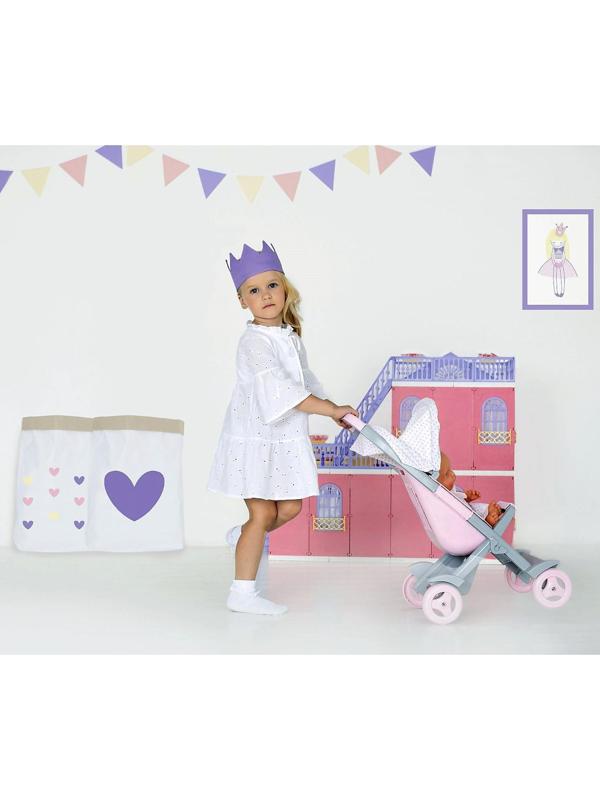 Коляска прогулочная для пупса, малая, цвета МИКС