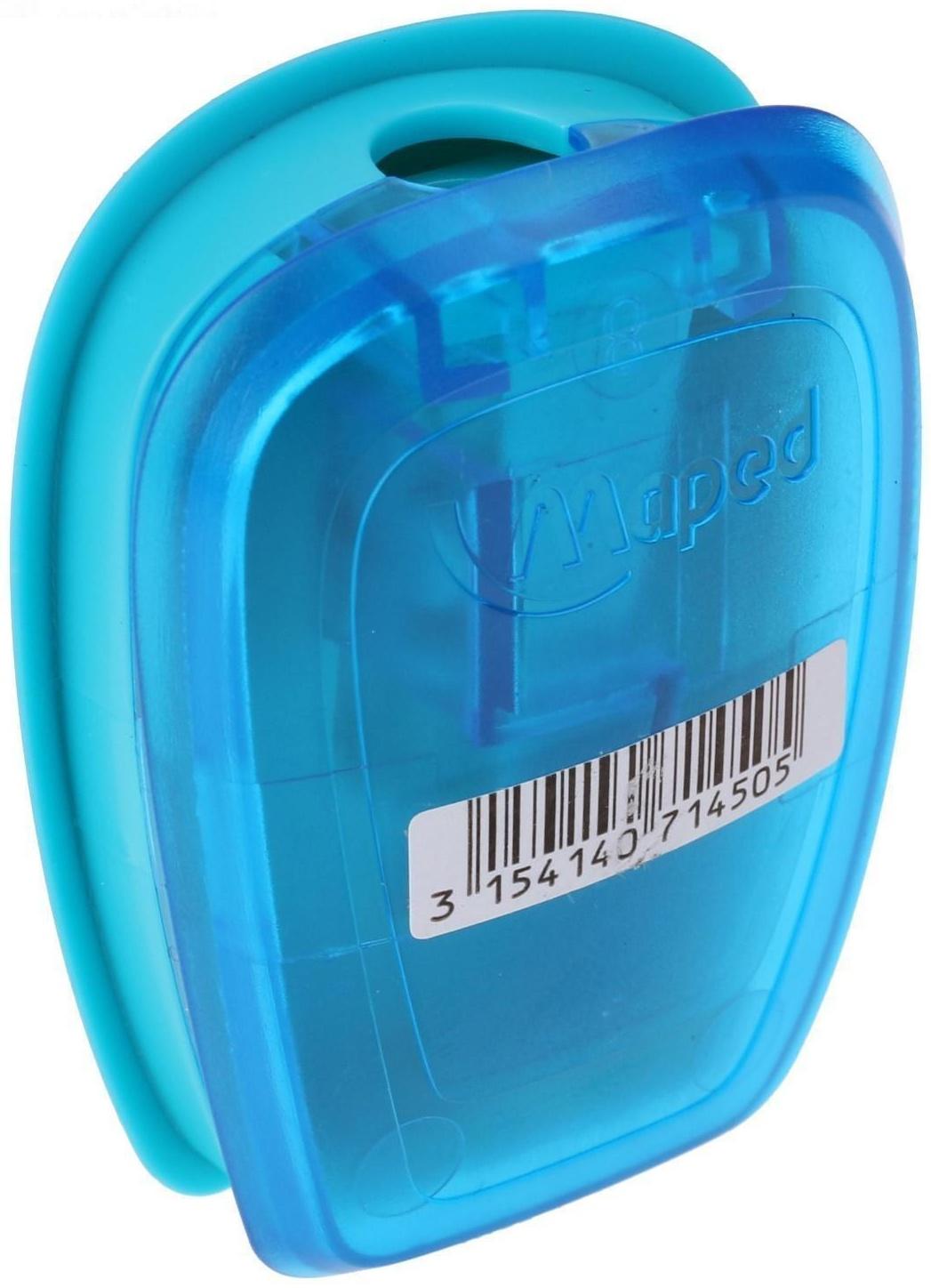 Точилка 1 отверстие с контейнером Maped Pulse, в блистере, микс