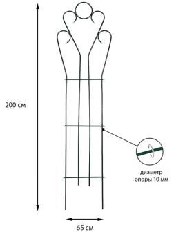 Шпалера, 200 × 54,5 × 1 см, металл, зелёная, «Декоративная»