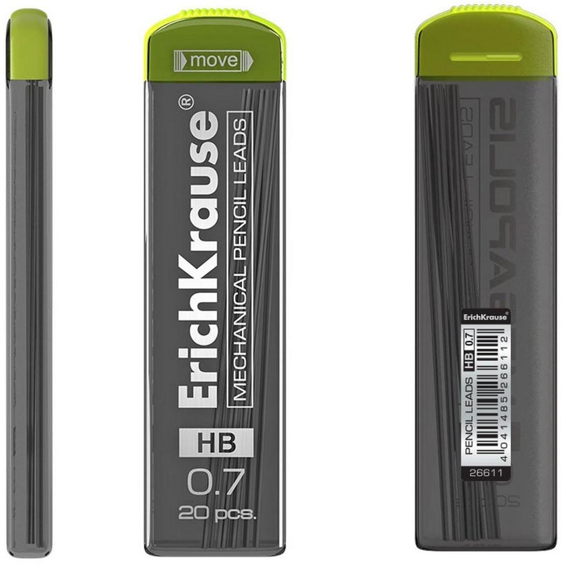 Набор грифелей для механических карандашей HB, 0.7 мм, ErichKrause Megapolis Concept