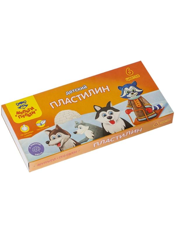 Пластилин 6 цветов 90 г, Мульти-пульти 