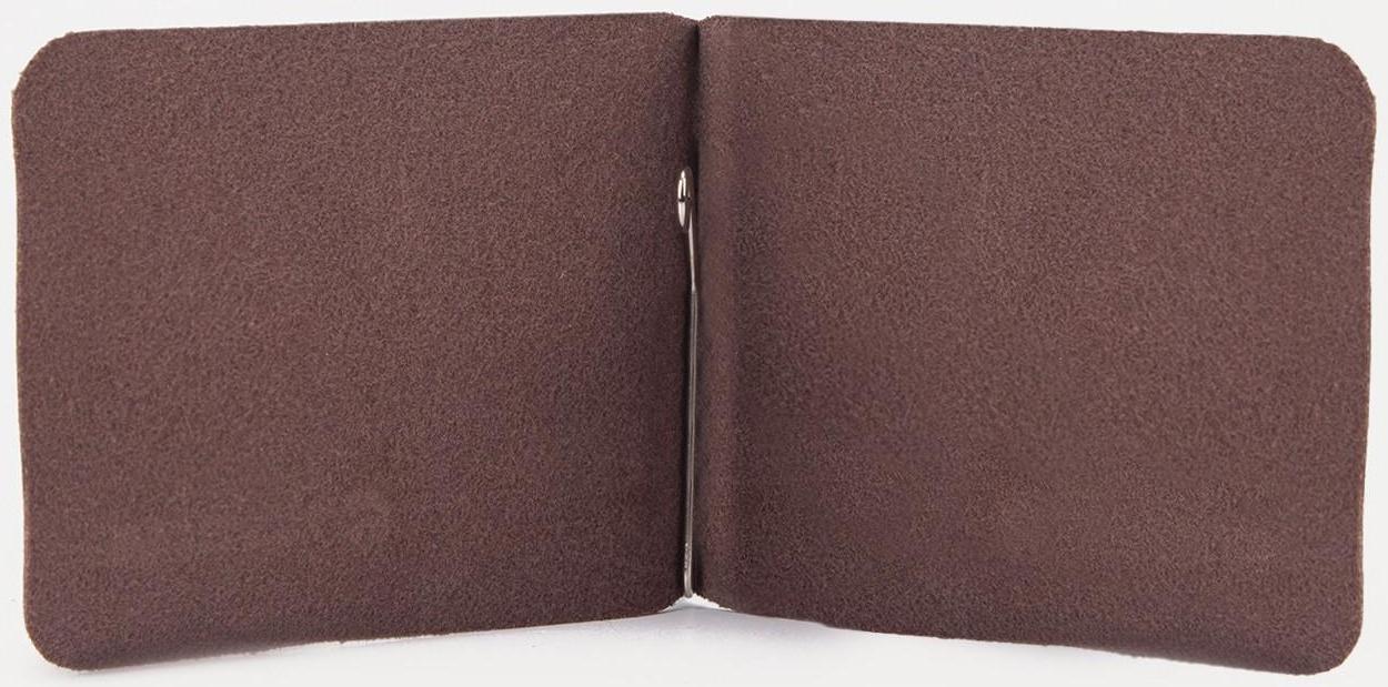 Зажим для купюр, с металлическим зажимом, игуана, цвет коричневый