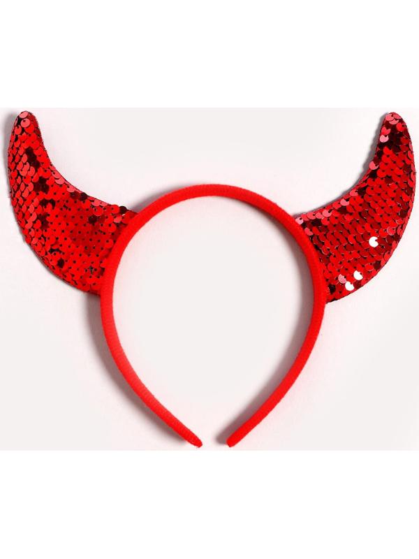 Карнавальный ободок «Рожки», с пайетками