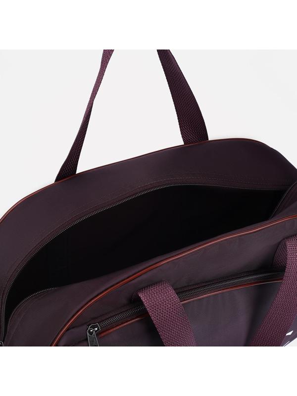 Сумка спортивная, отдел на молнии, наружный карман, длинный ремень, цвет коричневый