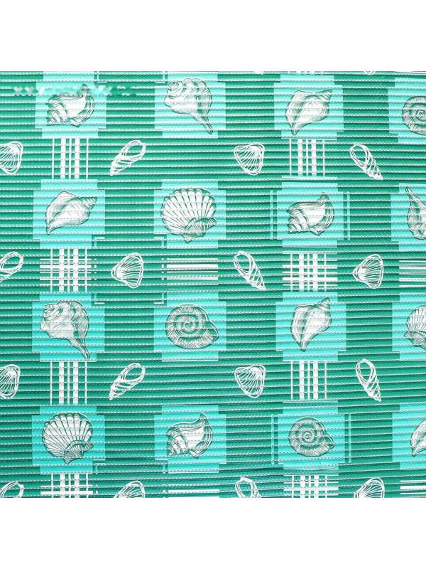 Коврик для ванной комнаты «Морской», ширина 65 см, рулон 15 м, цвет зелёный