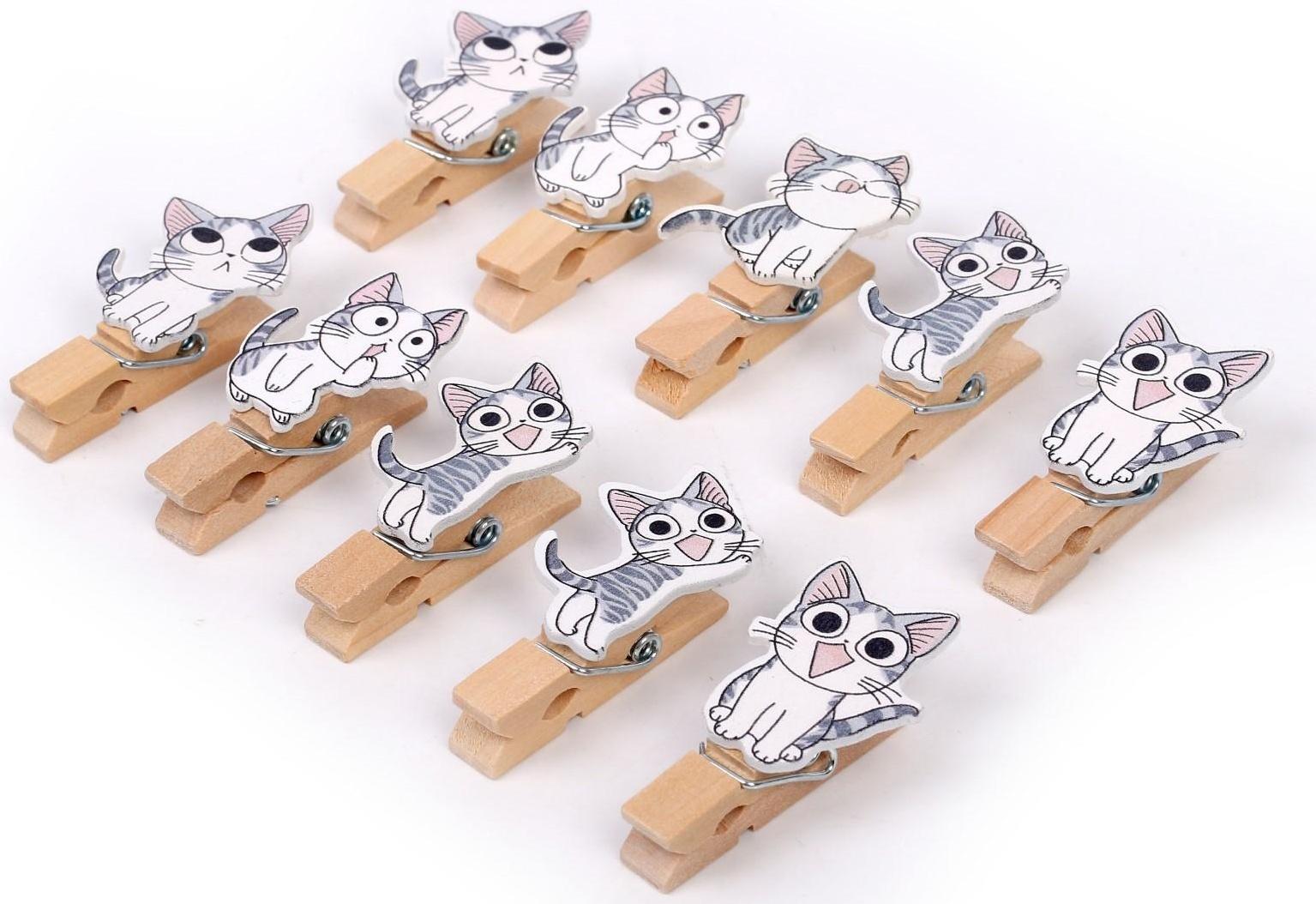 Набор для фото и декора «Котята», в наборе прищепки 10 шт., верёвка 100 см