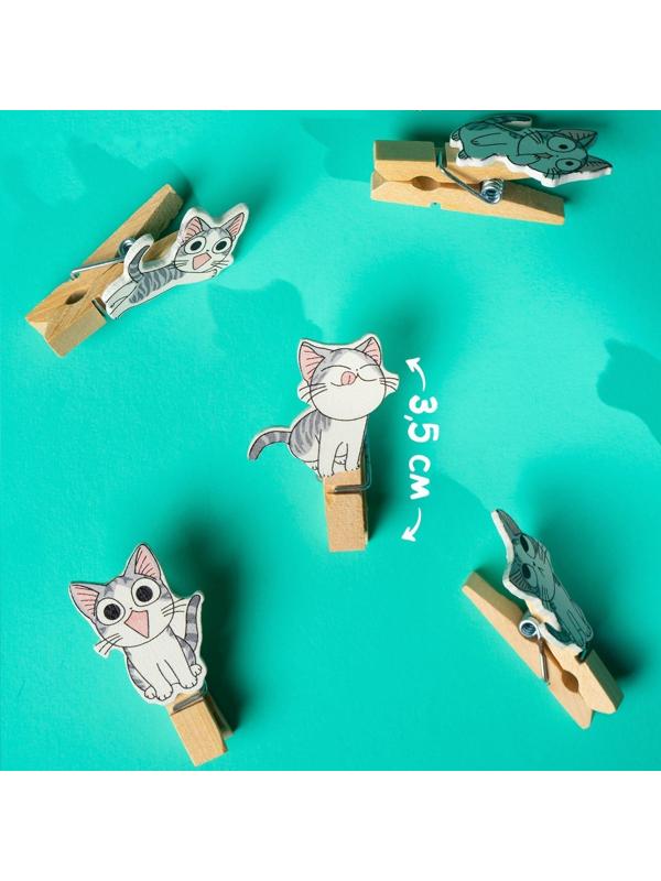 Набор для фото и декора «Котята», в наборе прищепки 10 шт., верёвка 100 см