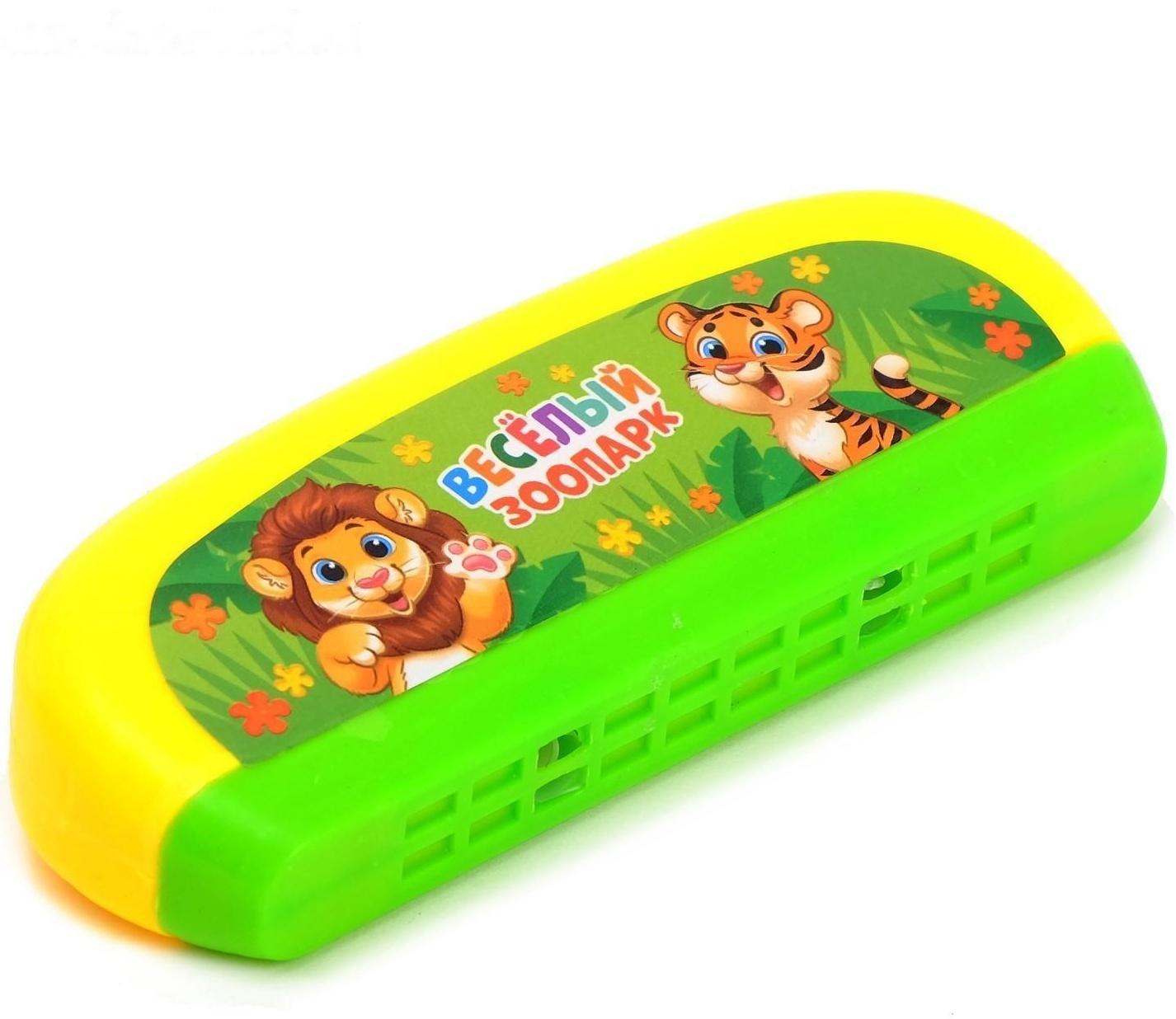Набор музыкальных инструментов «Весёлый зоопарк»: бубен, 2 маракаса, губная гармошка