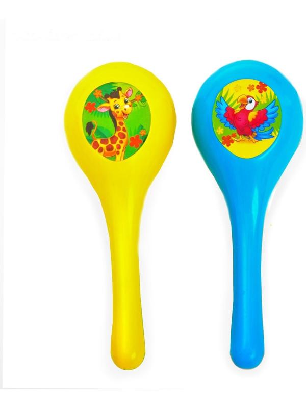 Набор музыкальных инструментов «Весёлый зоопарк»: бубен, 2 маракаса, губная гармошка