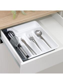 Лоток раздвижной, цвет белый/антрацит