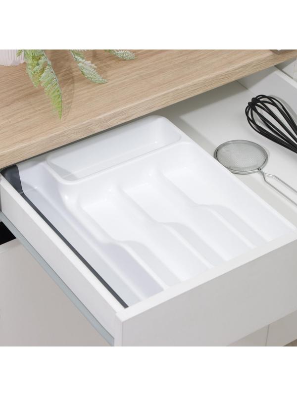 Лоток раздвижной, цвет белый/антрацит