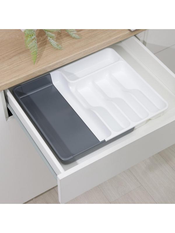 Лоток раздвижной, цвет белый/антрацит