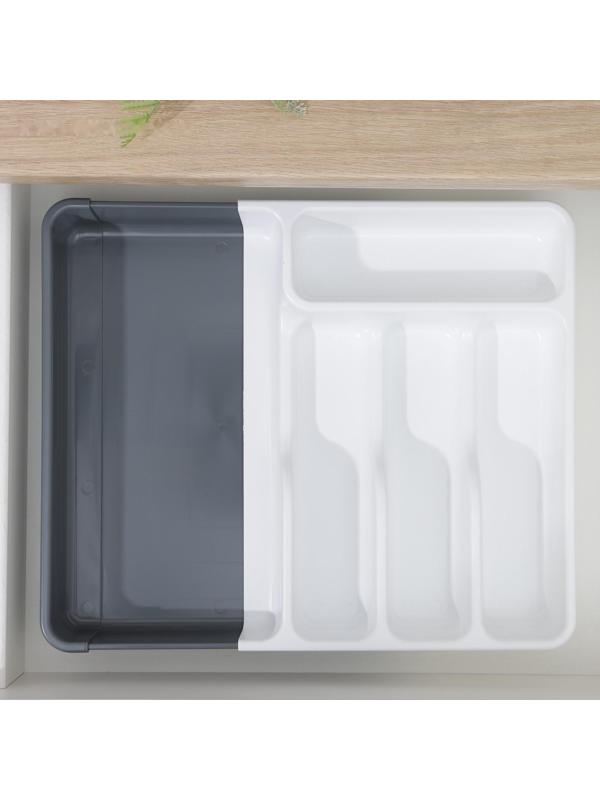 Лоток раздвижной, цвет белый/антрацит