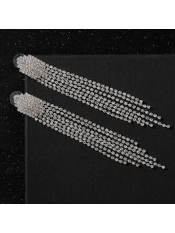 Серьги висячие со стразами 