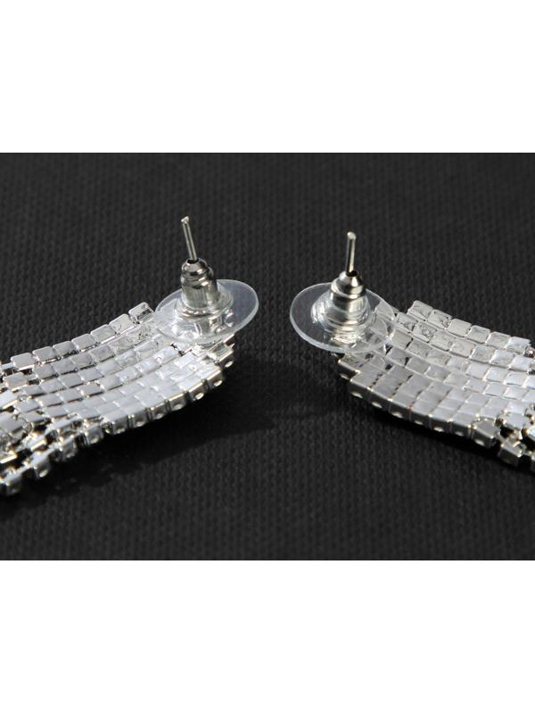 Серьги висячие со стразами 